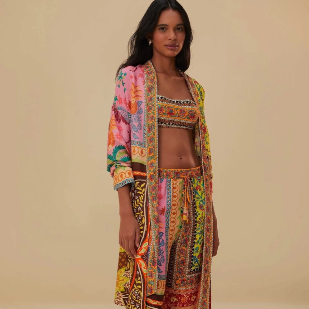 Farm Rio Mixed Scarves Multi Print Chemise